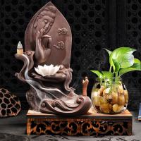 Backflow Incense Burner, Porcelain, plated, for home and office & durable & different styles for choice, more colors for choice, 265x190mm, Sold By PC