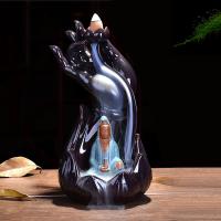 Backflow Incense Burner, Porcelain, plated, for home and office & durable & different styles for choice, more colors for choice, Sold By PC