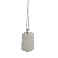 Titanium Steel Pendants, Rectangle, polished, Unisex, silver color, 41x25x1.60mm, Sold By PC