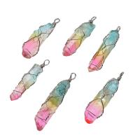 Crystal Pendants Brass with Crystal irregular multi-colored Sold By PC