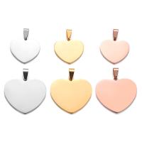 Stainless Steel Heart Pendants polished fashion jewelry & DIY & Unisex Sold By Bag