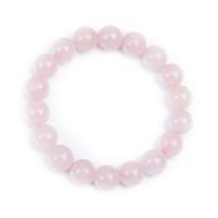Quartz Bracelets Rose Quartz Round & for woman pink Length Approx 7.48  Sold By PC