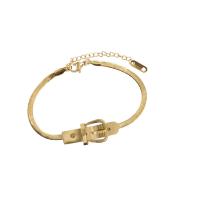 Bracelet d'acier titane, Placage de couleur d'or, pour femme, Longueur Environ 6.3 pouce, Vendu par PC