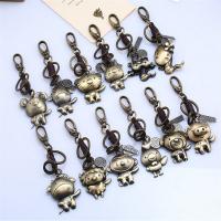 Tibetan Style Key Clasp, with PU Leather, Chinese Zodiac, Different Shape for Choice & for man, nickel, lead & cadmium free, 140x30mm, Sold By PC