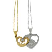 Titanium Steel Pendants Heart polished Unisex & for couple mixed colors Sold By PC