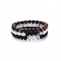 Gemstone Bracelets, Natural Stone, Round, Unisex & anti-fatigue, more colors for choice, 8mm, Length:19 cm, Sold By PC