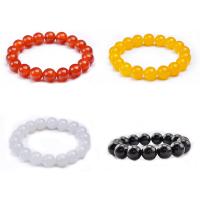 Agate Jewelry Bracelet Round Unisex & radiation protection mixed colors 10mm Length 19 cm Sold By PC