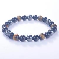 Gemstone Bracelets Natural Stone Round Unisex blue 8mm Length 19 cm Sold By PC