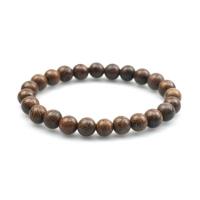 Gemstone Bracelets, Natural Stone, with Wood, Round, Unisex & anti-fatigue, more colors for choice, 8mm, Length:19 cm, Sold By PC