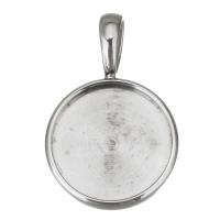 Stainless Steel Pendant Setting, DIY, original color, 18x27x8mm,16mm, Hole:Approx 6mm, Sold By PC