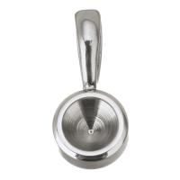 Stainless Steel Pendant Setting, DIY, original color, 8x17x8mm,6mm, Hole:Approx 6mm, Sold By PC