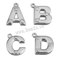 Stainless Steel Vedhæng Letter, Alfabet bogstav, forskellige stilarter for valg, oprindelige farve, Hole:Ca. 1.5mm, 50pc'er/Lot, Solgt af Lot