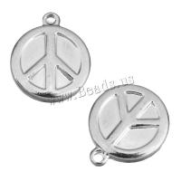 Stainless Steel Pendants, Flat Round, original color, 14x16.50x3mm, Hole:Approx 1mm, 50PCs/Lot, Sold By Lot