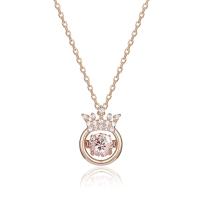 925 Sterling Silver Necklaces, with 1.96 lnch extender chain, plated, micro pave cubic zirconia & for woman, more colors for choice, 9.20x14mm, Length:Approx 15.75 Inch, Sold By PC