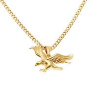Stainless Steel Sweater Chain Necklace, eagle, gold color plated, for man, 35x24mm, Length:Approx 23.62 Inch, Sold By PC
