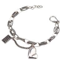 Brass Bracelet & Bangle, silver color plated, for woman, 18x12mm, Length:Approx 7.87 Inch, Sold By PC