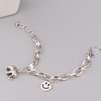 Brass Bracelet & Bangle, silver color plated, for woman, 15x13mm, Length:Approx 7.87 Inch, Sold By PC