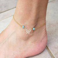 Tibetan Style Anklet, with turquoise, with 1.96 lnch extender chain, plated, for woman, more colors for choice, Length:Approx 8.66 Inch, Sold By PC