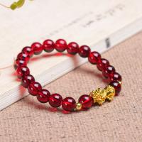 Natural Garnet Bracelet fashion jewelry & for woman red 8mm Sold By Strand