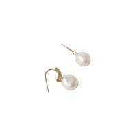 Messing Tropfen Ohrringe, mit Kunststoff Perlen, Modeschmuck & für Frau, frei von Nickel, Blei & Kadmium, 21x8mm, verkauft von Paar