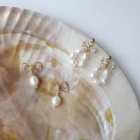 Brass Drop Earring with Plastic Pearl fashion jewelry & for woman nickel lead & cadmium free Sold By Pair