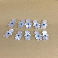 Fashion Evil Eye Jewelry Beads, White Lip Shell, enamel, white, 8x15x2mm, Sold By PC