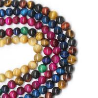 Tiger Eye Beads, Runde, du kan DIY, flere farver til valg, Solgt Per 38 cm Strand