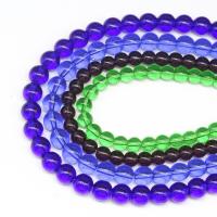 Fashion Glass Beads Round DIY & translucent Sold Per 38 cm Strand