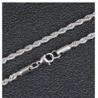Stainless Steel Chain Necklace, plated, French Rope Chain & different size for choice, original color, Sold By PC
