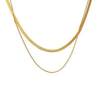 Zinklegierung Schmuck Halskette, mit Verlängerungskettchen von 1.96 lnch, plattiert, Doppelschicht & für Frau, keine, Länge:ca. 17.72 ZollInch, verkauft von PC