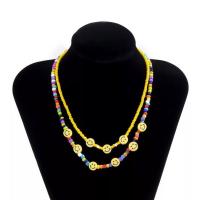 Glass Seed Beads Necklace Seedbead with 3.93 lnch extender chain three pieces & for woman multi-colored 35cm 40cm 16cm Sold By Set