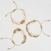 Zinc Alloy Bracelet Shell with Zinc Alloy gold color plated Adjustable & for woman Length Approx 8.66 Inch Sold By PC