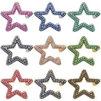 Cubic Zirconia Micro Pave Brass Earring, Star, plated, micro pave cubic zirconia & for woman, more colors for choice, 23.50x23.50mm, Sold By PC