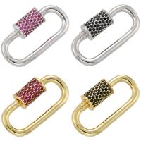 Brass Jewelry Clasps, plated, micro pave cubic zirconia, more colors for choice, 30.50x16mm, Sold By PC