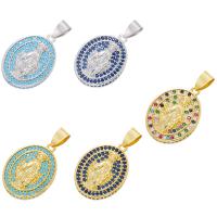 Cubic Zirconia Micro Pave Brass Pendant, plated, micro pave cubic zirconia, more colors for choice, 16x27.50mm, Hole:Approx 4mm, Sold By PC