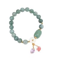 Gemstone Bracelets, Jade, with Quartz & Red Agate & Shell, different styles for choice & for woman, 10*14,8mm, Sold By PC