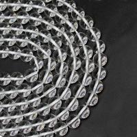 Perles de Quartz clair naturel, Rond, DIY, transparent, Vendu par 38 cm brin