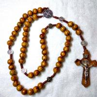 Rosary Necklace Wood with Zinc Alloy Unisex brown Length 18 Inch Sold By PC