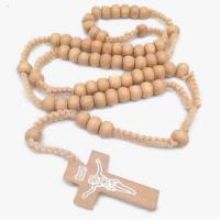 Rosary Necklace, Wood, Unisex, more colors for choice, Length:18 Inch, Sold By PC