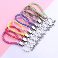 Zinc Alloy Key Clasp PU Leather with Zinc Alloy with rhinestone Sold By PC