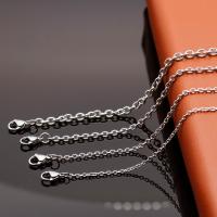 Corrente de colar, aço inoxidável, polido, cadeia cruzada & DIY & unissex & tamanho diferente para a escolha, cor original, vendido por PC