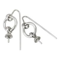 Stainless Steel Earring Drop Component fashion jewelry original color 24mm 9mm 1mm Sold By Pair