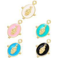 Brass Jewelry Pendants, plated, enamel, more colors for choice, 13x18.50mm, Hole:Approx 1.5mm, Sold By PC