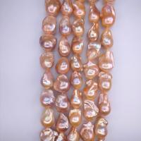 Perles nacres baroques de culture d'eau douce , perle d'eau douce cultivée, pepite, naturel, multicolore, 14-15mm, Environ 16PC/brin, Vendu par brin