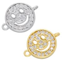 Cubic Zirconia Micro Pave Brass Connector, plated, micro pave cubic zirconia, more colors for choice, 13.50x10mm, Hole:Approx 0.5mm, Sold By PC