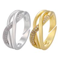 Cubic Zirconia Micro Pave Brass Ring plated micro pave cubic zirconia & hollow 7.80mm Inner Approx 17mm Sold By PC