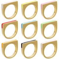 Brass Finger Ring, gold color plated, enamel, more colors for choice, 22x3.50mm, Inner Diameter:Approx 17mm, Sold By PC