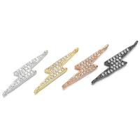 Cubic Zirconia Micro Pave Brass Connector Lightning Symbol plated micro pave cubic zirconia Approx 1.2mm Sold By PC