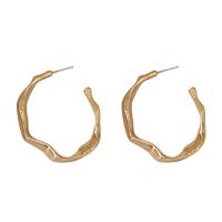 Tibetan Style Hoop Earring, gold color plated, for woman, 40x40mm, Sold By Pair