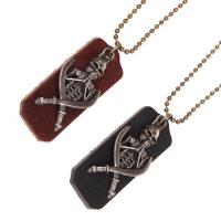 PU Leather Cord Necklace, Tibetan Style, with PU Leather, fashion jewelry & Unisex, more colors for choice, nickel, lead & cadmium free, 25*2,0.2cm, Sold By PC